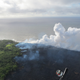 A plume rises from the site of the lava ocean entry.
